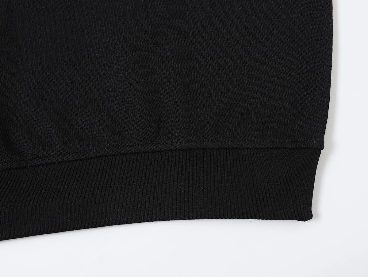 360 GSM  100% COTTON BOXY CROPPED FIT QUARTER-ZIP 'BLACK 'SWATERSHIRT - Image 5