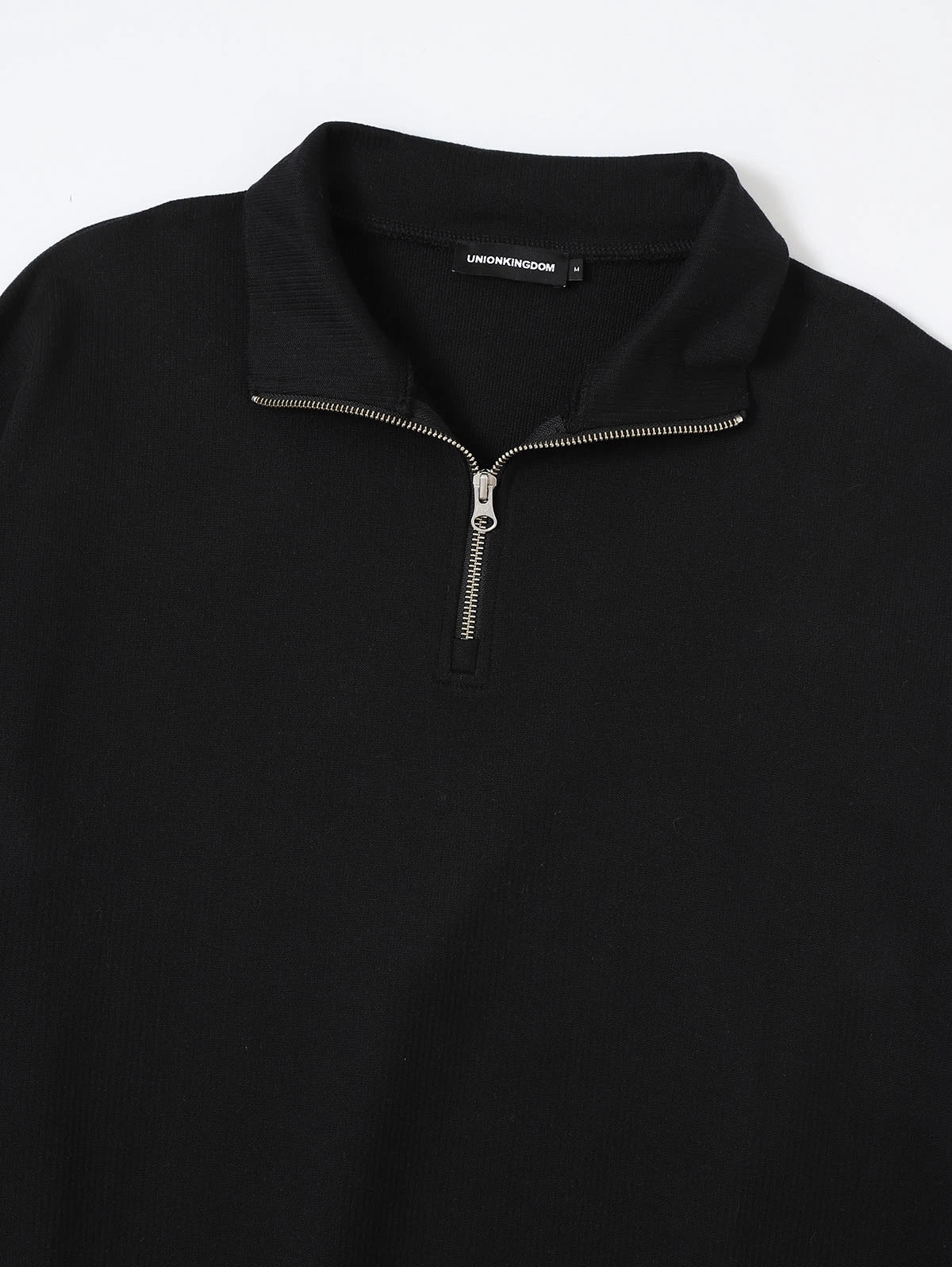 360 GSM  100% COTTON BOXY CROPPED FIT QUARTER-ZIP 'BLACK 'SWATERSHIRT - Image 7