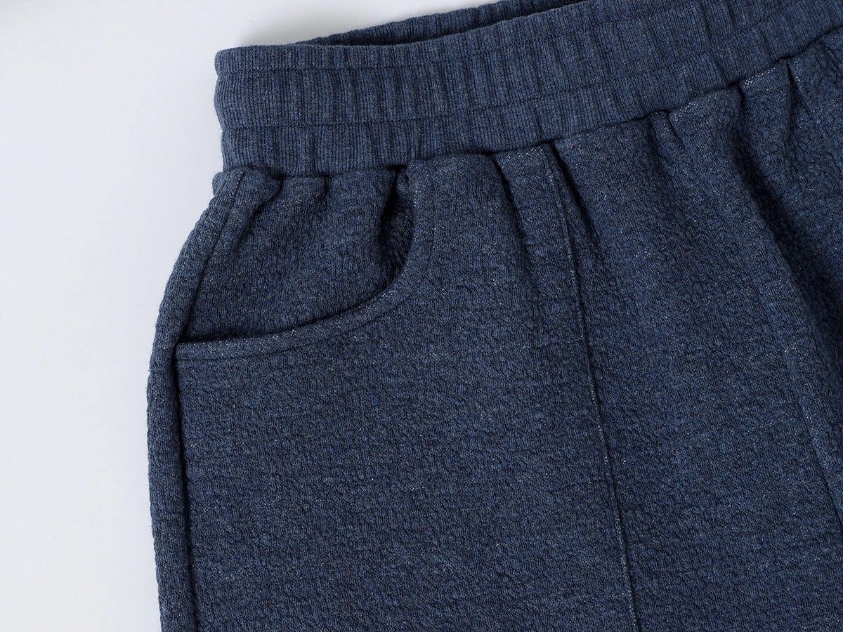 380 GSM COZY BAGGY BUBBLE 'DENIM BLUE'  STRAIGHT PANTS - Image 3
