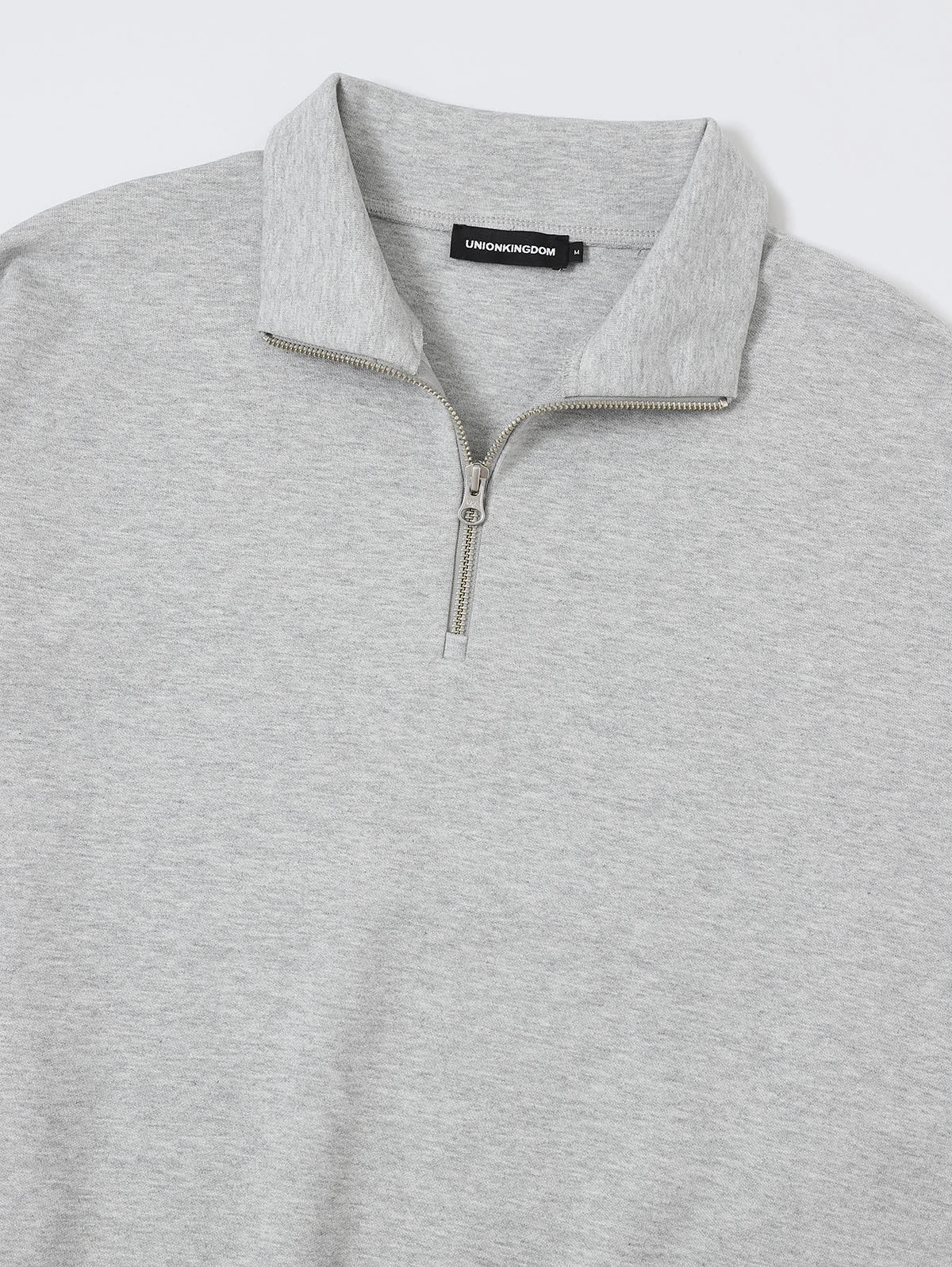 430 GSM  BOXY CROPPED FIT QUARTER-ZIP 'FLOWER GRAY' SWATERSHIRT - Image 3