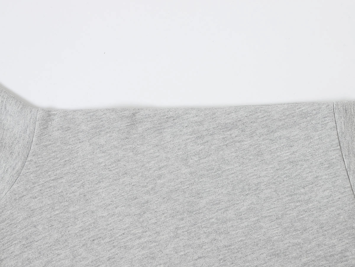 430 GSM  BOXY CROPPED FIT QUARTER-ZIP 'FLOWER GRAY' SWATERSHIRT - Image 4