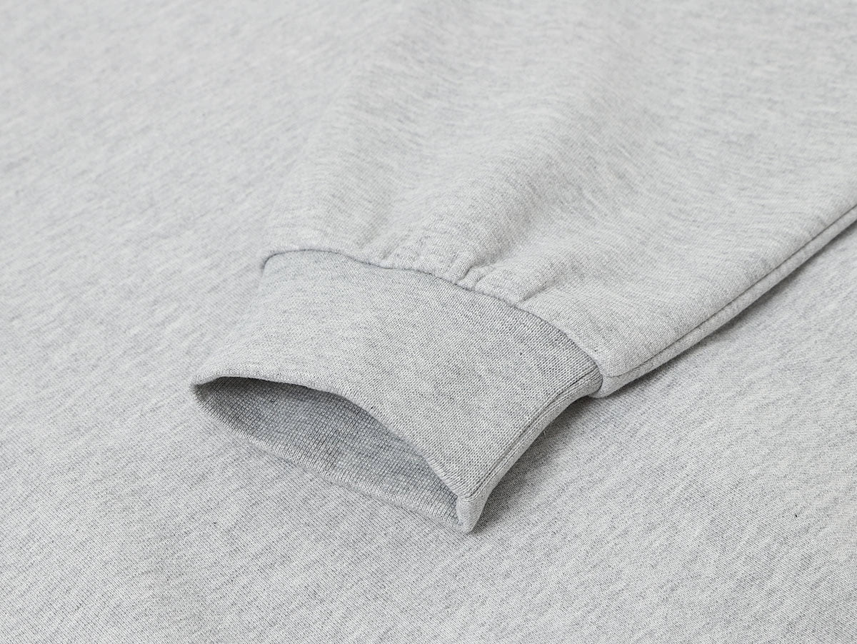 430 GSM  BOXY CROPPED FIT QUARTER-ZIP 'FLOWER GRAY' SWATERSHIRT - Image 5