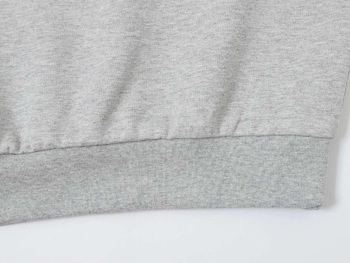 430 GSM  BOXY CROPPED FIT QUARTER-ZIP 'FLOWER GRAY' SWATERSHIRT - Image 6