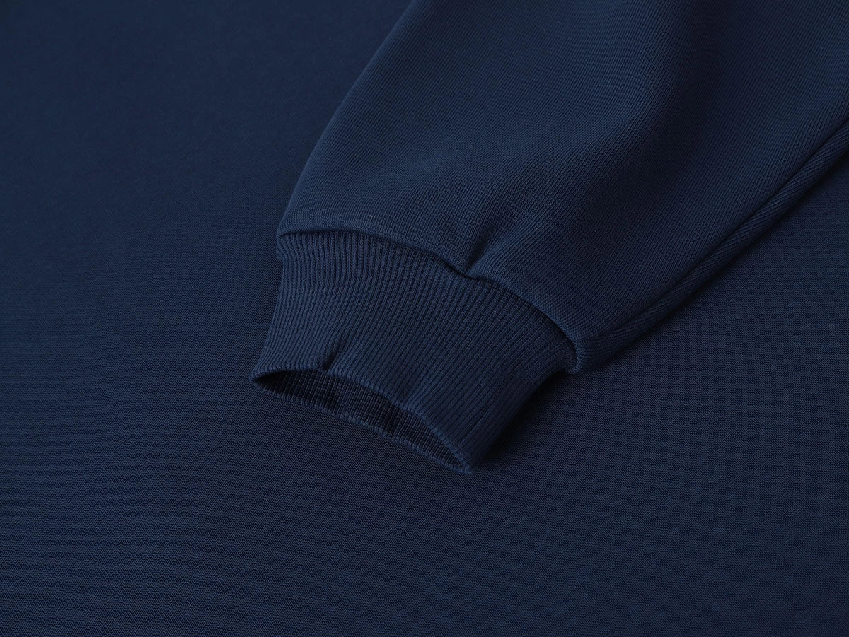500 GSM  BOXY CROPPED 'DENIM BLUE' HOODIE - Image 4